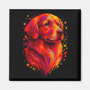 Golden Retriever Art Rtrait For Dog Owners Magnet