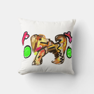 Golden retriever art throw pillow