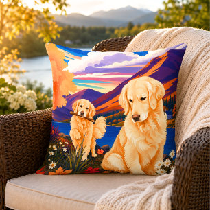GOLDEN RETRIEVER • ArtMuse Journey Throw Pillow
