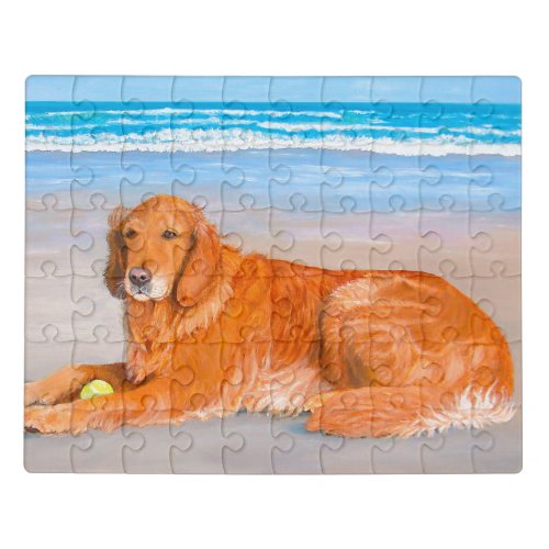 Golden Retriever at Beach Jigsaw Puzzle