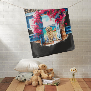 Golden Retriever at the Beach Baby Blanket