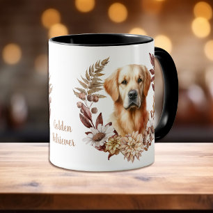 Golden Retriever Autumn Wreath Mug