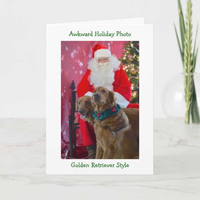 Golden Retriever Awkward Christmas Card (Front)