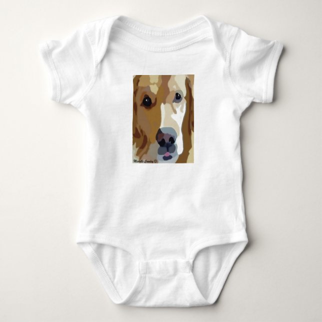 golden retriever baby bodysuit (Front)