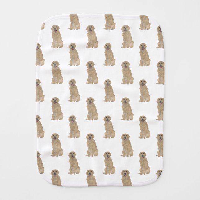 Golden Retriever Baby Burp Cloth (Front)