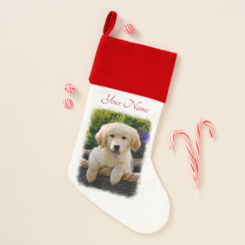 Golden Retriever Baby Dog Puppy Funny Pet _ Name Christmas Stocking