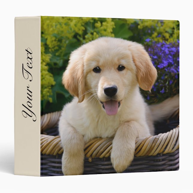Golden Retriever Baby Dog Puppy Funny Pet Photo - Binder (Front/Spine)