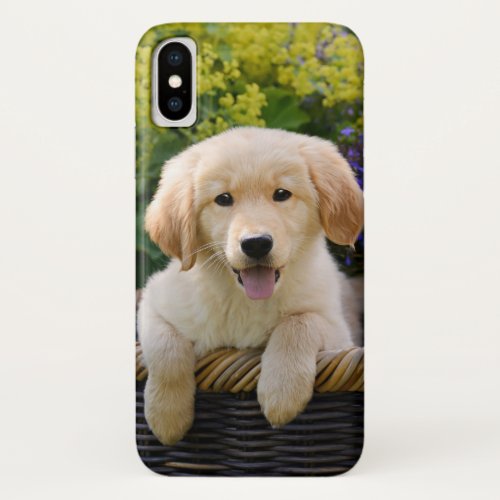 Golden Retriever Baby Dog Puppy Funny Pet Photo _ iPhone X Case