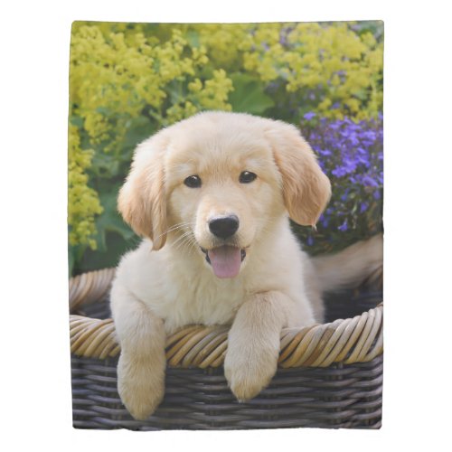 Golden Retriever Baby Dog Puppy Funny Pet Photo _ Duvet Cover