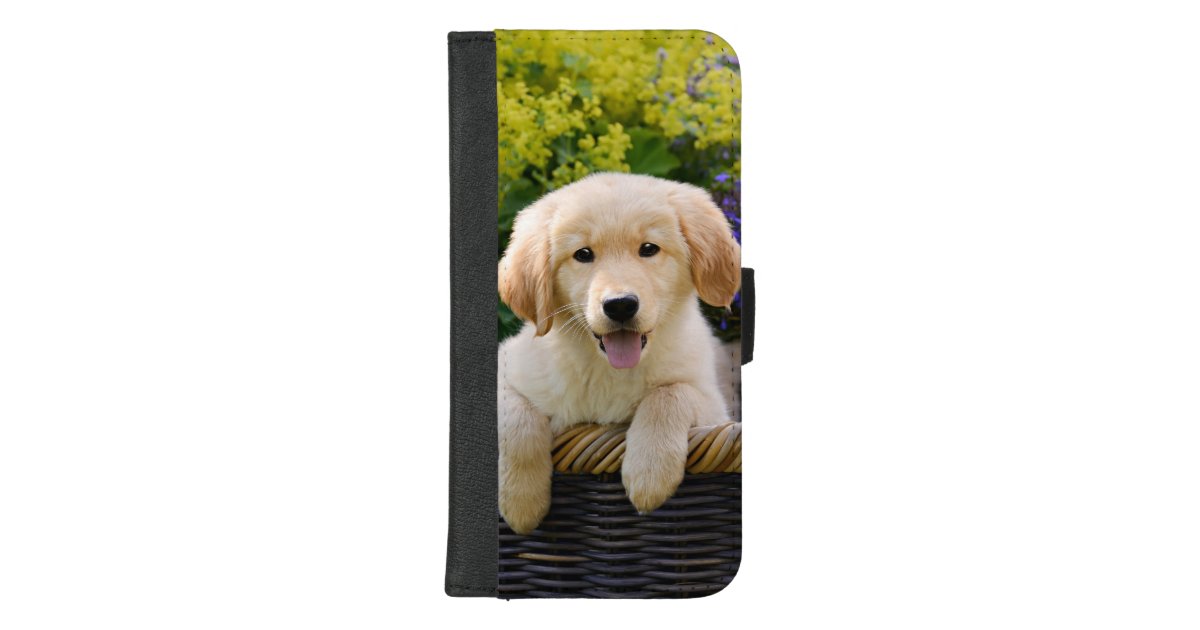 Golden Retriever Baby Dog Puppy Funny Pet Photo Iphone Wallet