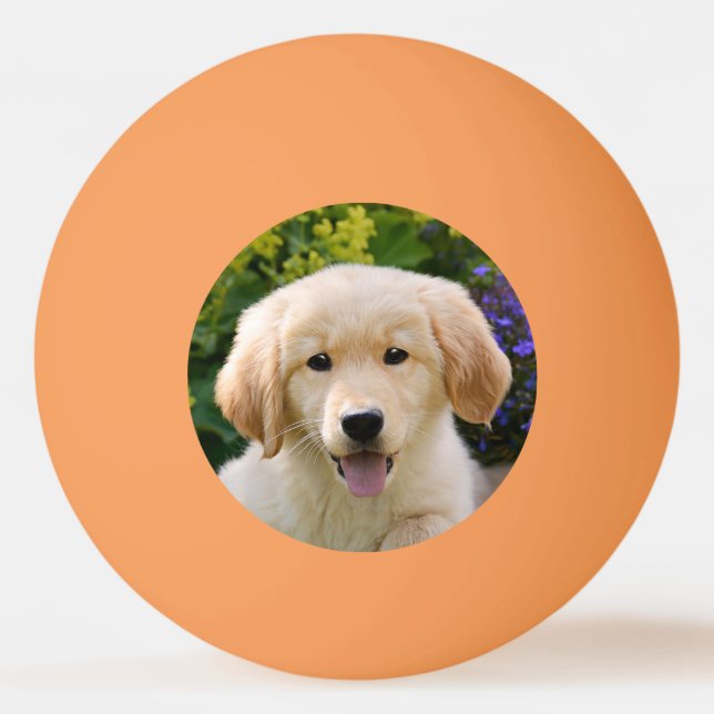 Golden Retriever Baby Dog Puppy Funny Pet Photo * Ping Pong Ball (Front)