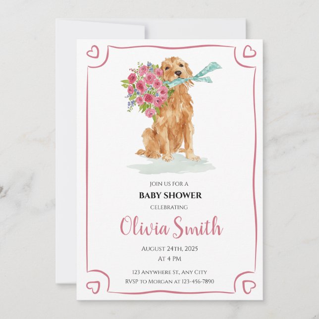 Golden Retriever Baby Shower Invite (Front)