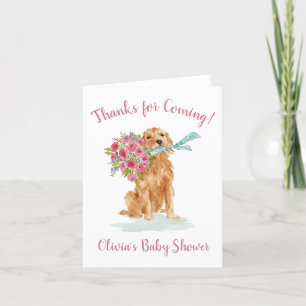 Golden Retriever Baby Shower Thank You Cards