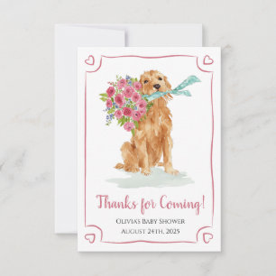 Golden Retriever Baby Shower Thank You Cards