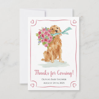 Golden Retriever Baby Shower Thank You Cards