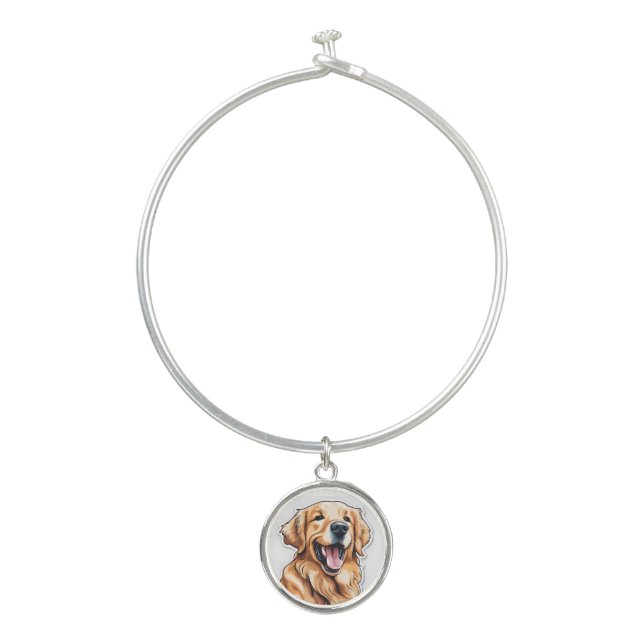 Golden Retriever Bangle Bracelet (Front)