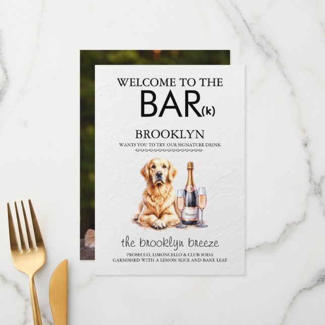 Golden Retriever Bar Menu (Front/Back In Situ)