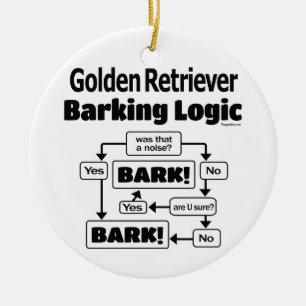 Golden Retriever Barking Logic Ceramic Ornament