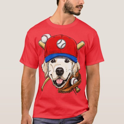 Golden Retriever Baseball Dog Lovers Baseball Play T_Shirt