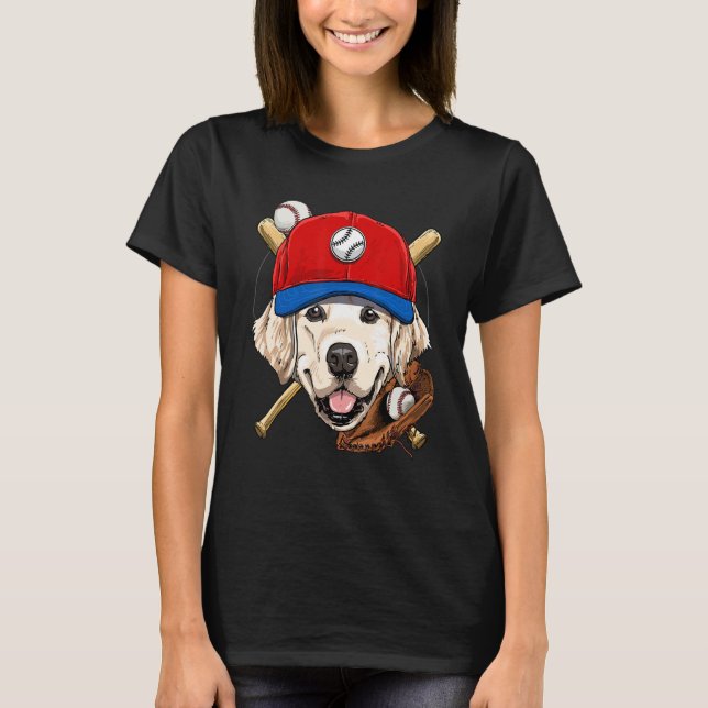 Golden Retriever Baseball Player Coaches Catcher D T-Shirt (Front)
