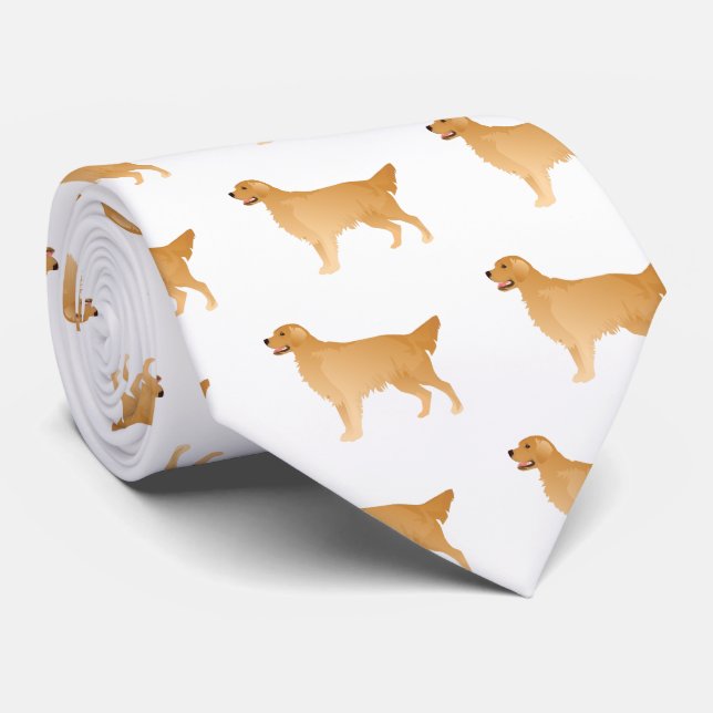 Golden Retriever Basic Breed Design Neck Tie (Rolled)