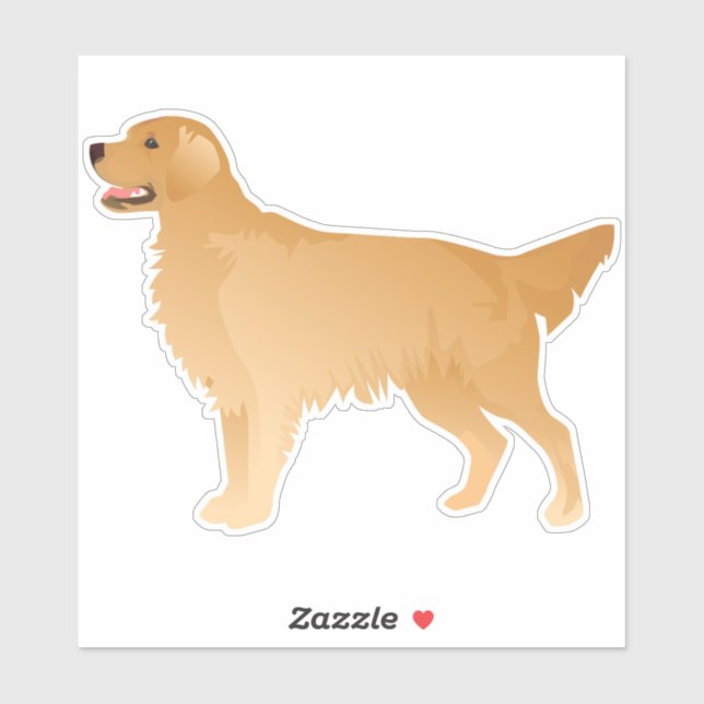 Golden Retriever Basic Dog Breed Silhouette Sticker (Sheet)