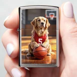 Golden Retriever Basketball Player Zippo Lighter