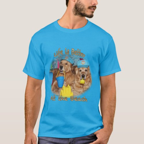 Golden Retriever Beach Babies T_Shirt