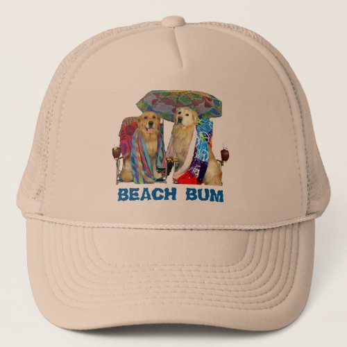 Golden Retriever Beach Bum Trucker Hat