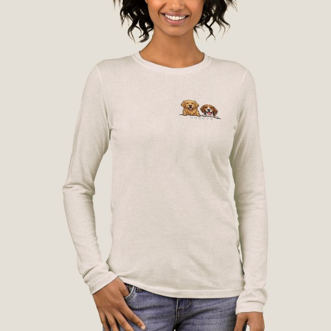 Golden Retriever & Beagle Best Friends for dog mom Tri-Blend Shirt (Front)