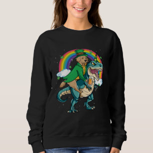 Golden Retriever Beer Dino Rex Horn Sweatshirt