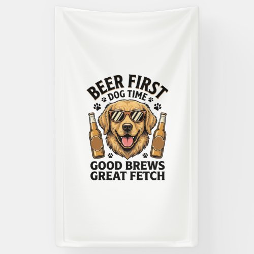 Golden Retriever Beer Shirt Funny Dog Lover Vintag Banner