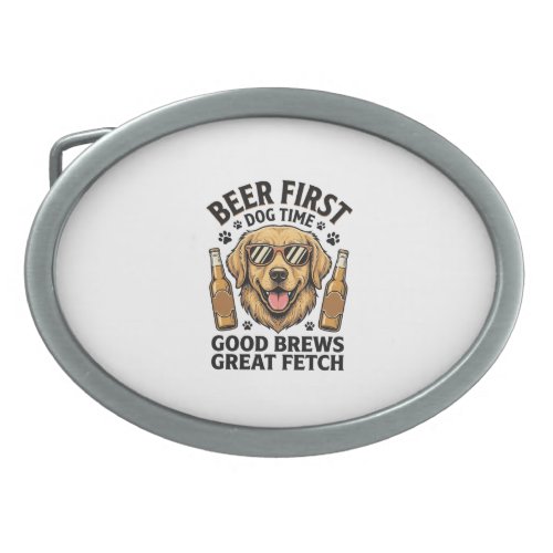 Golden Retriever Beer Shirt Funny Dog Lover Vintag Belt Buckle