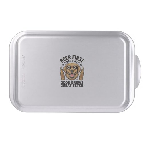 Golden Retriever Beer Shirt Funny Dog Lover Vintag Cake Pan
