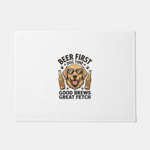 Golden Retriever Beer Shirt Funny Dog Lover Vintag Doormat