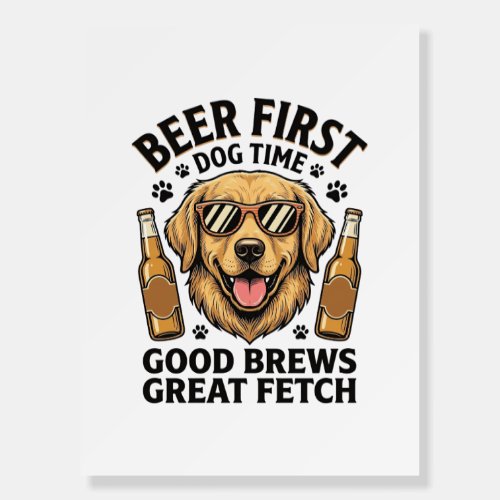 Golden Retriever Beer Shirt Funny Dog Lover Vintag Foam Board