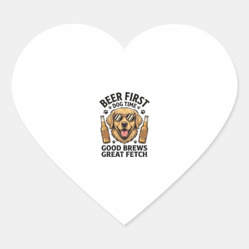 Golden Retriever Beer Shirt Funny Dog Lover Vintag Heart Sticker