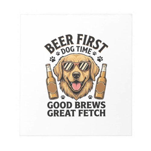 Golden Retriever Beer Shirt Funny Dog Lover Vintag Notepad