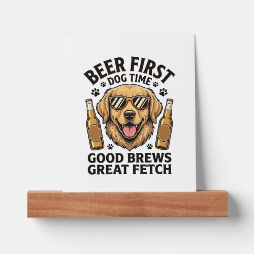 Golden Retriever Beer Shirt Funny Dog Lover Vintag Picture Ledge