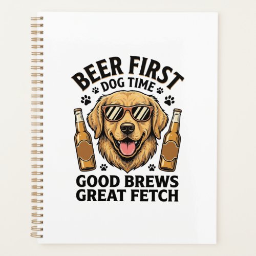 Golden Retriever Beer Shirt Funny Dog Lover Vintag Planner
