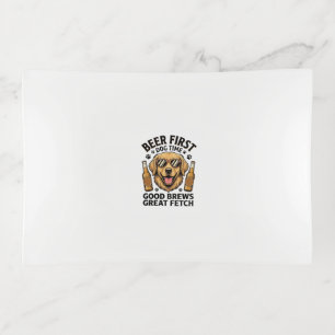 Golden Retriever Beer Shirt Funny Dog Lover Vintag Trinket Tray