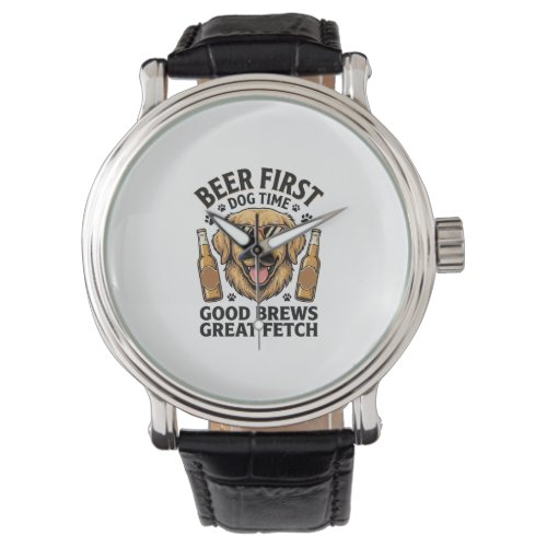 Golden Retriever Beer Shirt Funny Dog Lover Vintag Watch