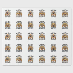 Golden Retriever Beer Shirt Funny Dog Lover Vintag Wrapping Paper