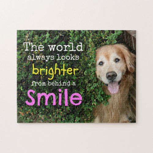 Golden Retriever Behind A Smile Jigsaw Puzzle