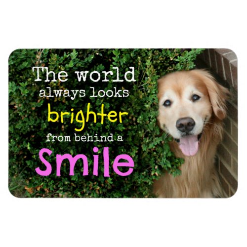 Golden Retriever Behind A Smile Magnet