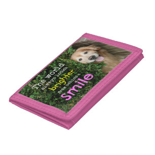 Golden Retriever Behind A Smile Trifold Wallet