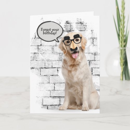 Golden Retriever belated birthday Card