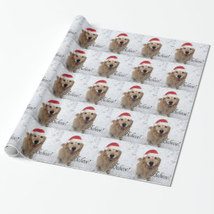 Golden Retriever Believe Christmas Wrapping Paper