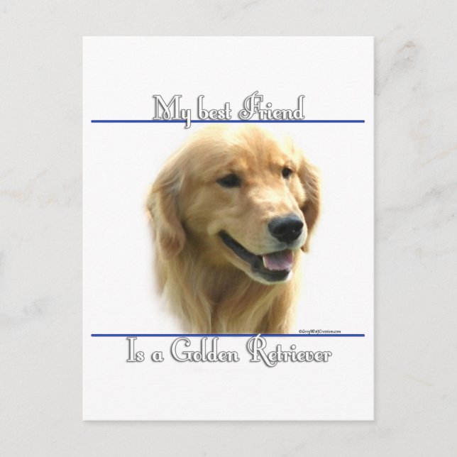 Golden Retriever Best Friend 2 Postcard (Front)