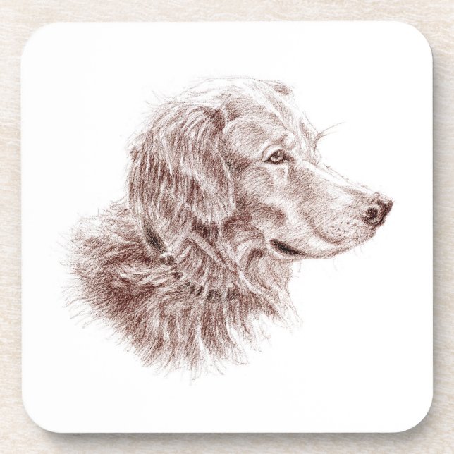 Golden Retriever Beverage Coaster (Front)